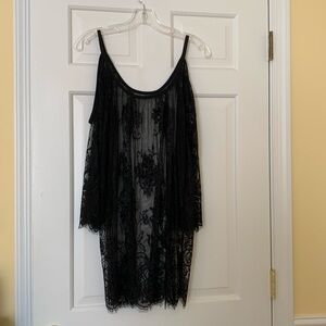 Black lace Coverup Open shoulder
